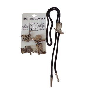 Western Designs Button Covers and Bolo Tie   3206